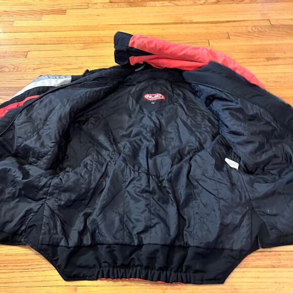 HJC Coat Mens XL Snow Snowmobile Racing Ski Jacket Orange 3M Scotchlite Neon ** - Picture 7 of 11